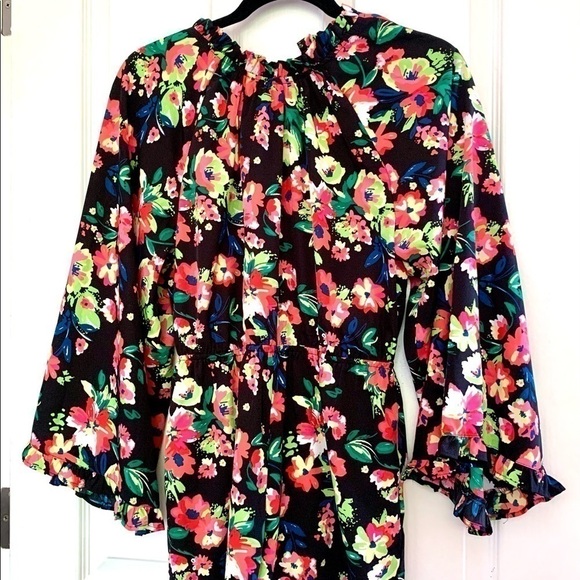 Bohemian Floral Romper Shorts colorful whimsical flowy short shorts Medium NWOT - Picture 2 of 5